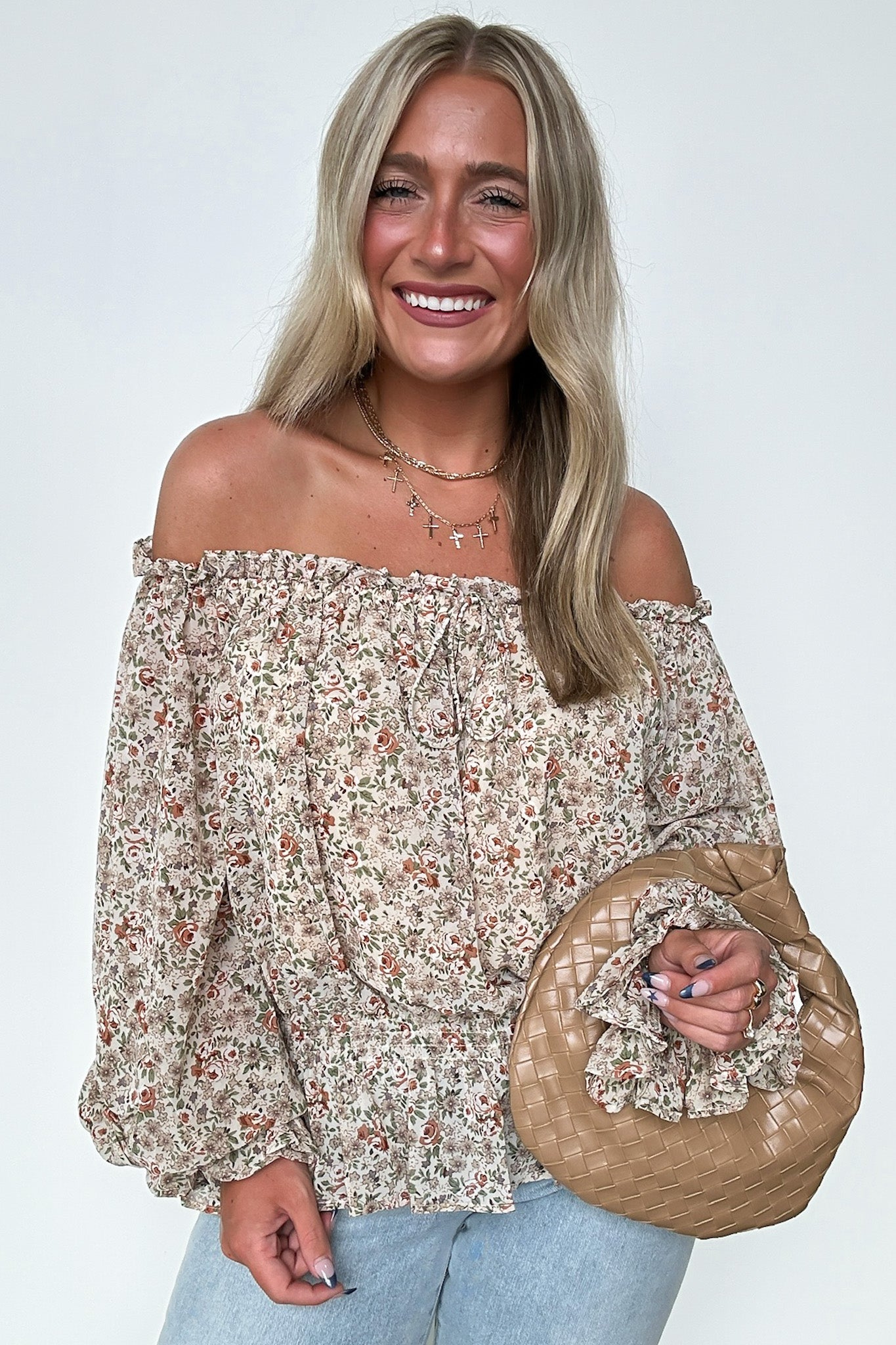  Whimsical Cutie Off Shoulder Floral Top - Madison and Mallory