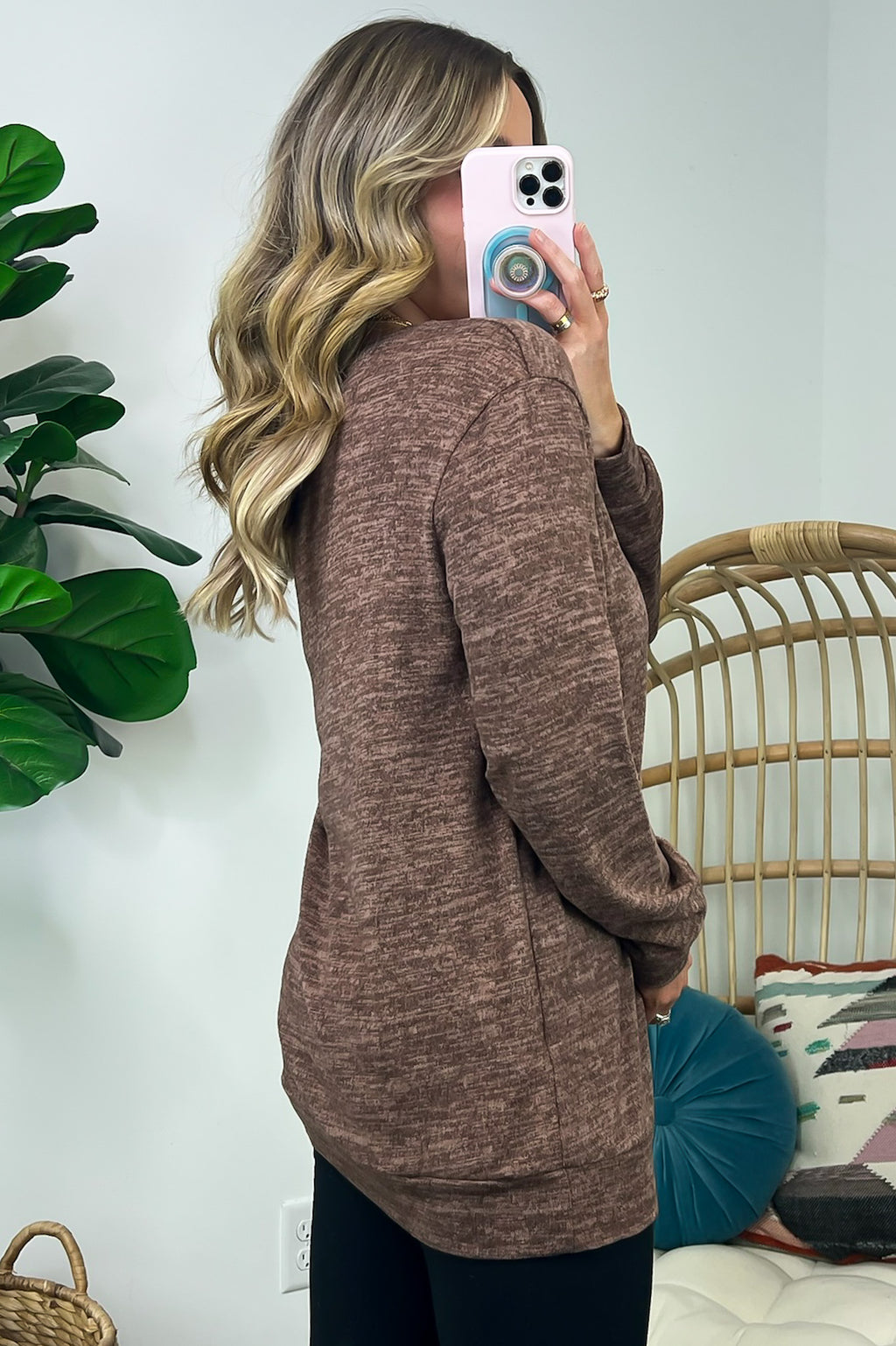  Whittnie Two Tone Knit Long Sleeve Top - FINAL SALE - Madison and Mallory