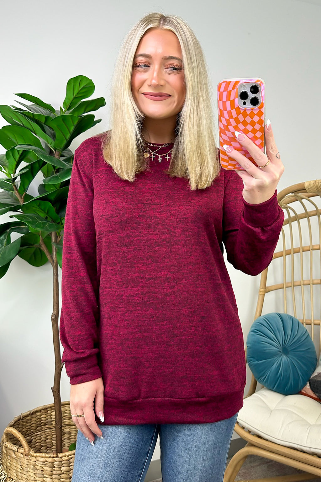  Whittnie Two Tone Knit Long Sleeve Top - FINAL SALE - Madison and Mallory