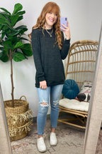  Whittnie Two Tone Knit Long Sleeve Top - FINAL SALE - Madison and Mallory