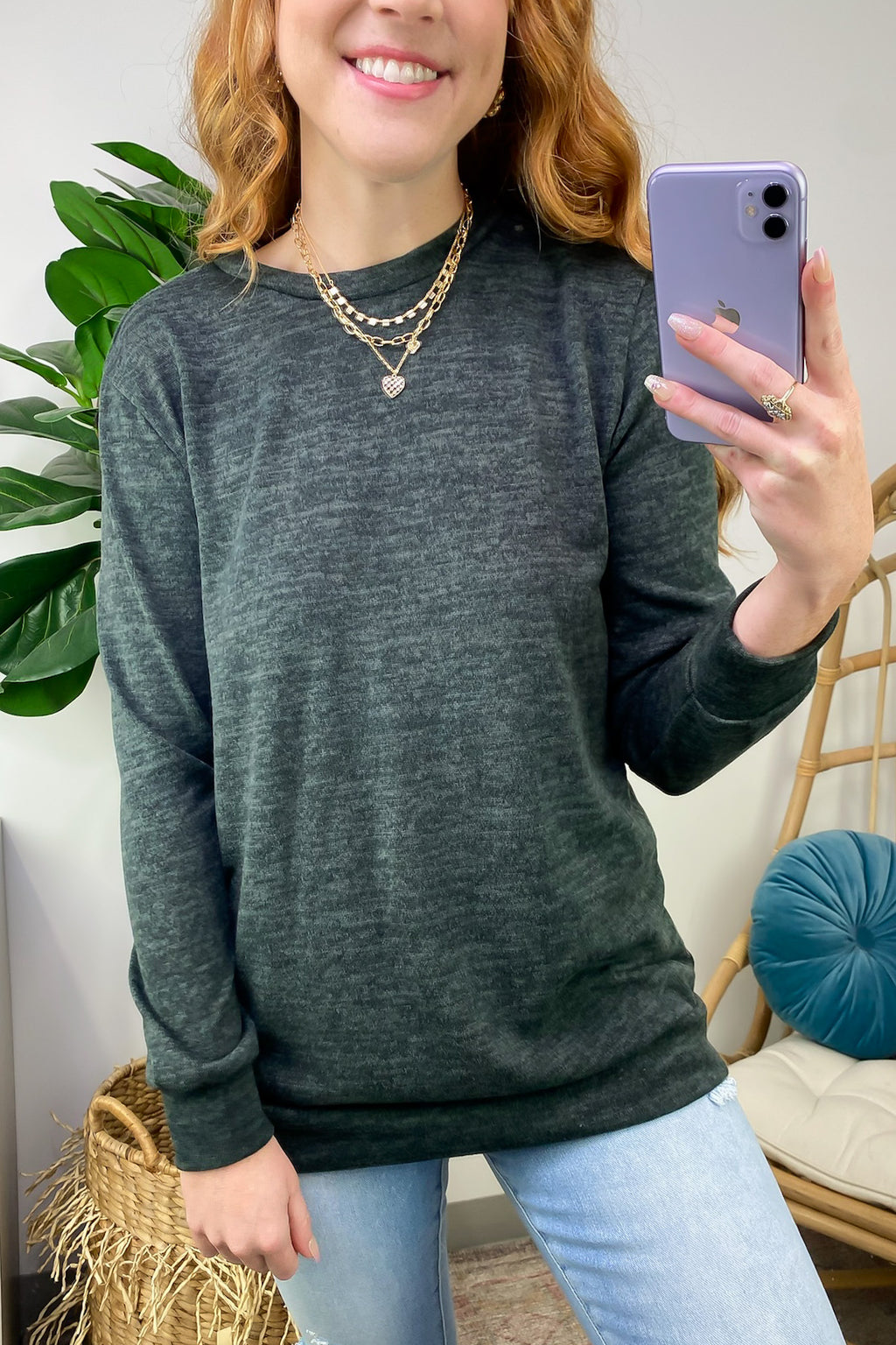  Whittnie Two Tone Knit Long Sleeve Top - FINAL SALE - Madison and Mallory