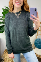  Whittnie Two Tone Knit Long Sleeve Top - FINAL SALE - Madison and Mallory