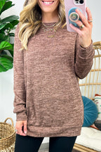  Whittnie Two Tone Knit Long Sleeve Top - FINAL SALE - Madison and Mallory