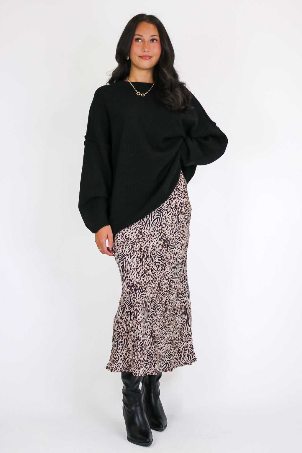 Wild Theory Satin Midi Skirt