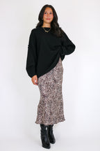 Wild Theory Satin Midi Skirt