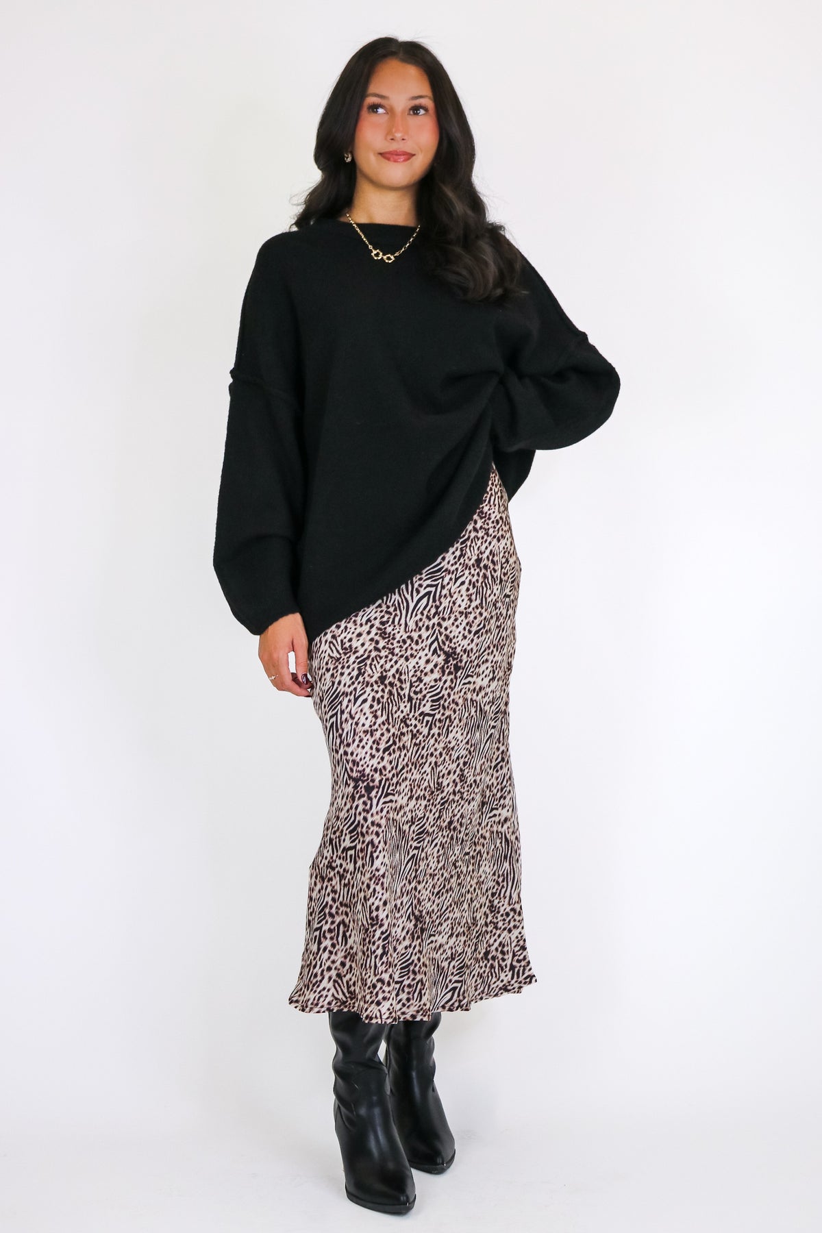 Wild Theory Satin Midi Skirt