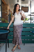 Wild Theory Satin Midi Skirt