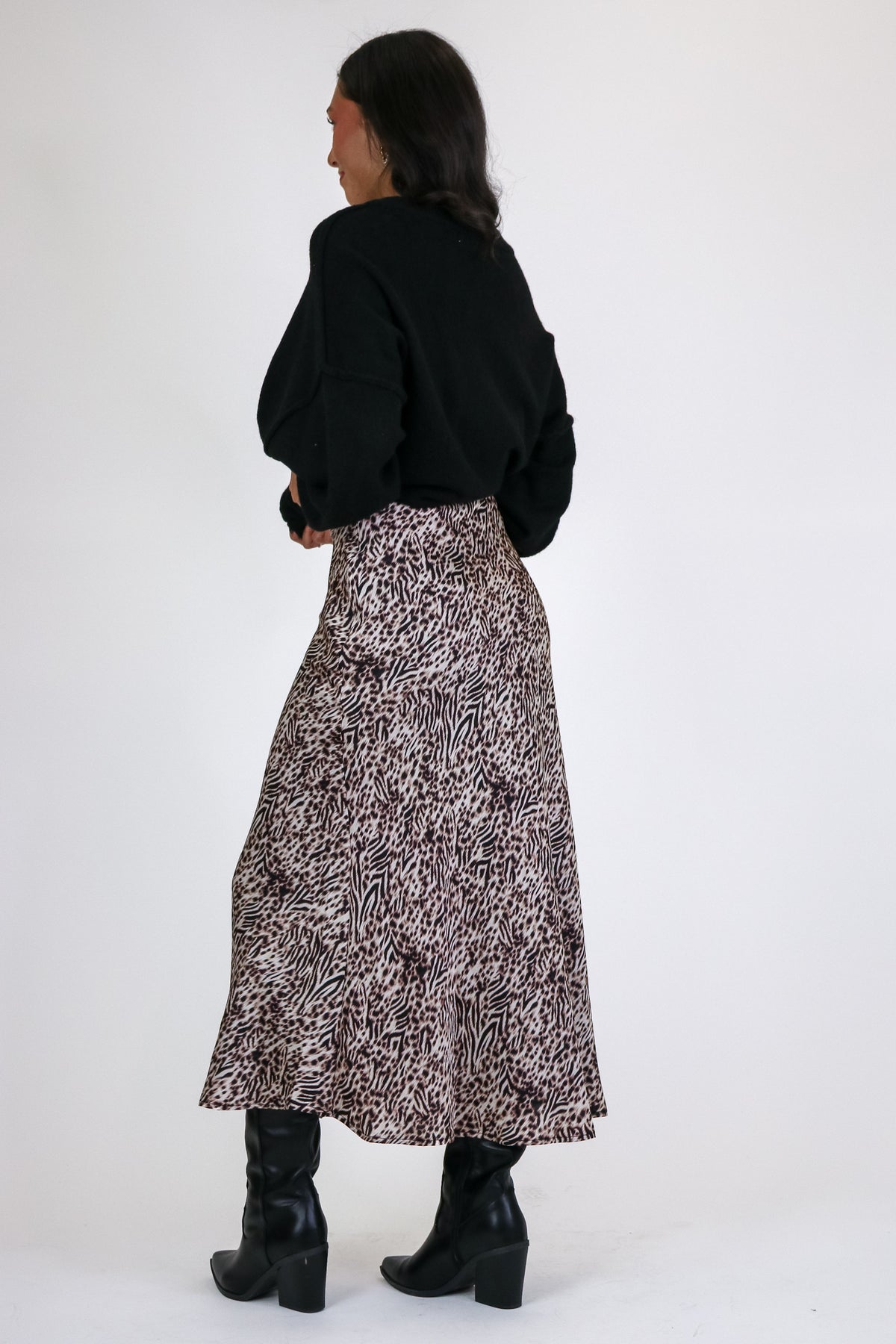 Wild Theory Satin Midi Skirt