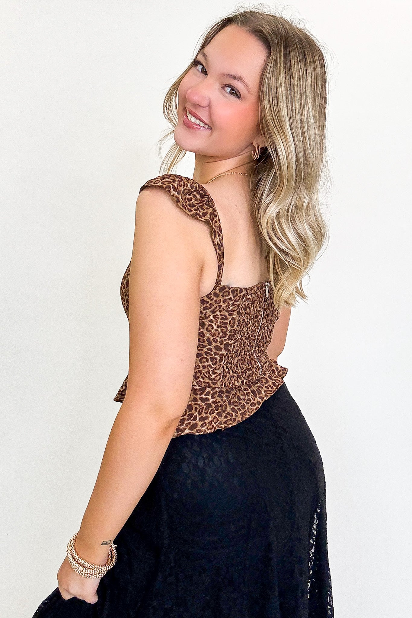 Wild Frill Animal Print Ruffle Hem Top - Madison and Mallory