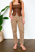 1 / Camel Wild Intent Animal Print Straight Leg Pants - Madison and Mallory