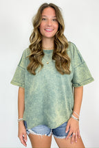 Wild Drift Acid Wash Relaxed Tee - BACK IN STOCK - Madison and Mallory