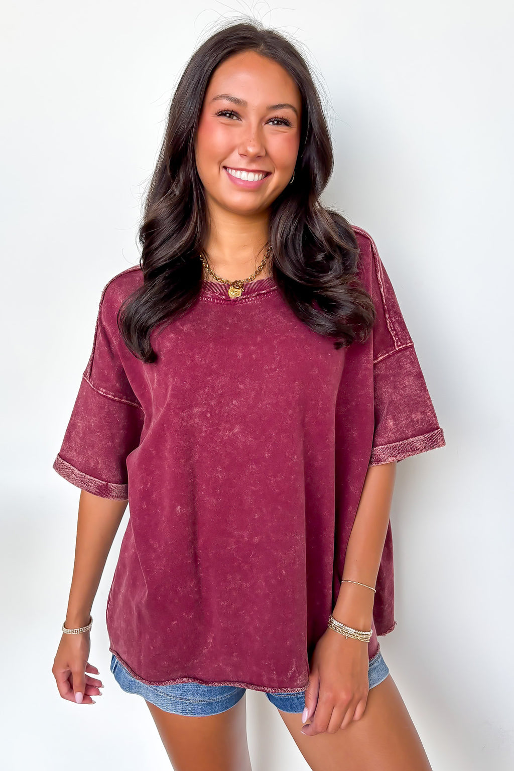 Wild Drift Acid Wash Relaxed Top