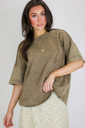Wild Drift Acid Wash Relaxed Top