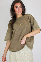 Wild Drift Acid Wash Relaxed Top