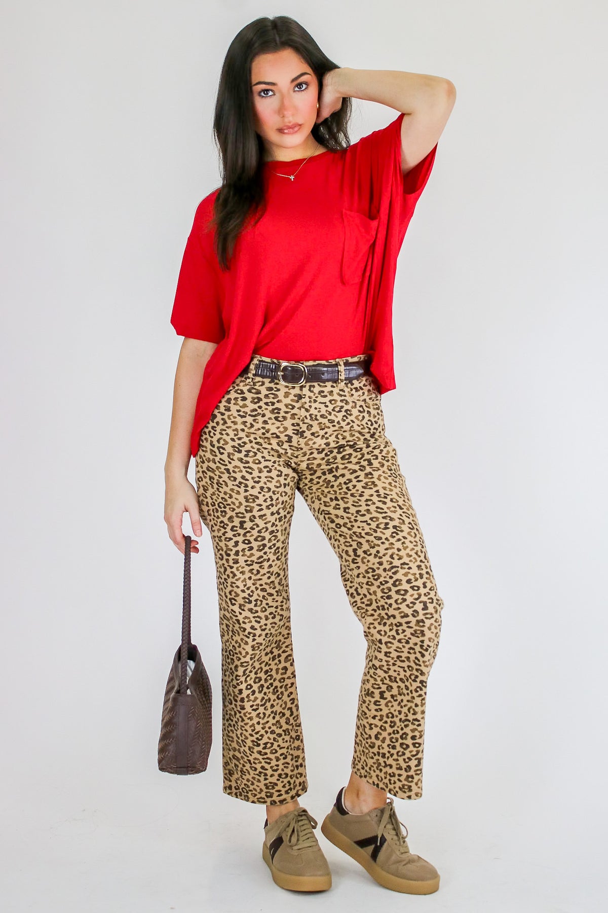 Wild Intent Animal Print Straight Leg Pants