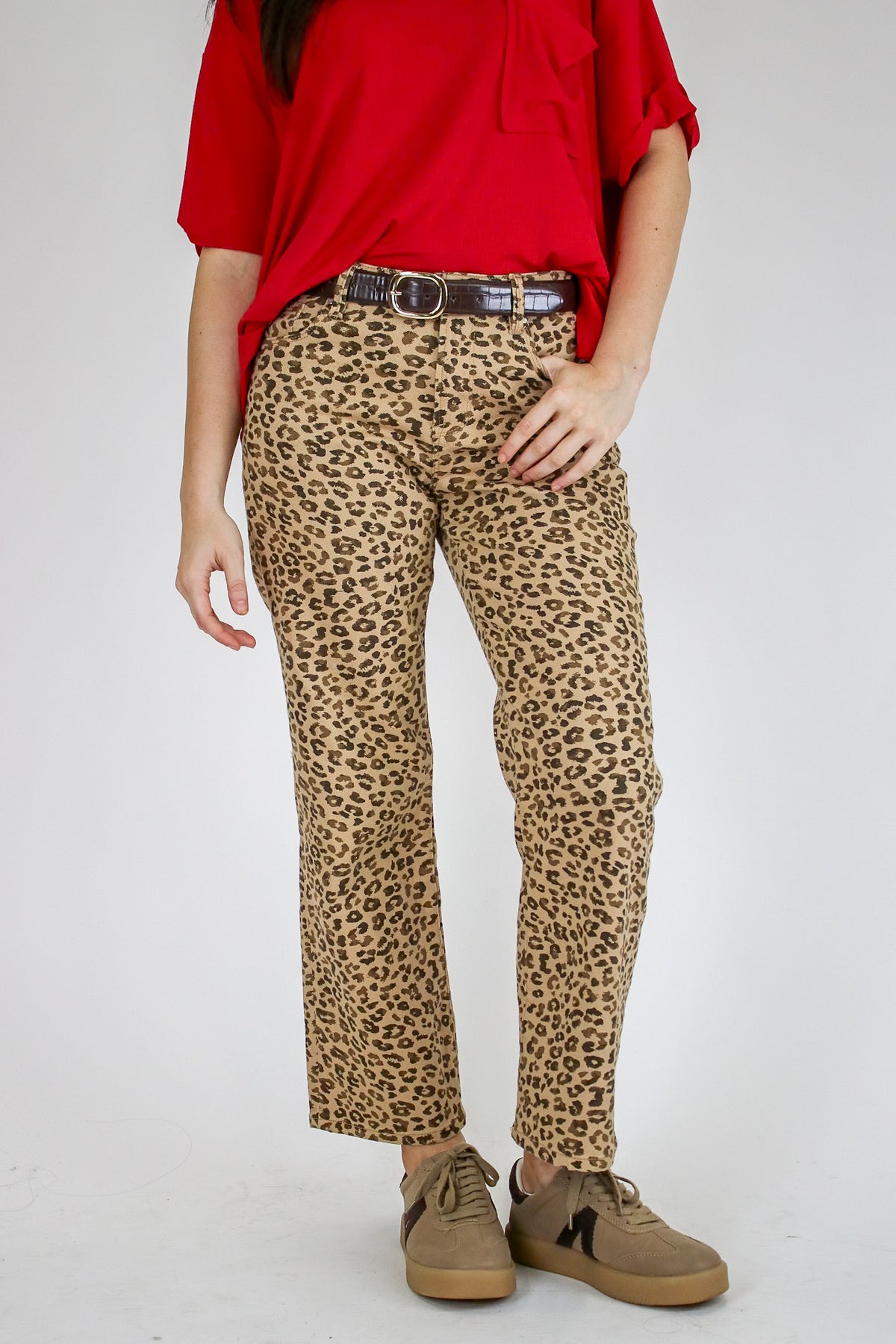 Wild Intent Animal Print Straight Leg Pants