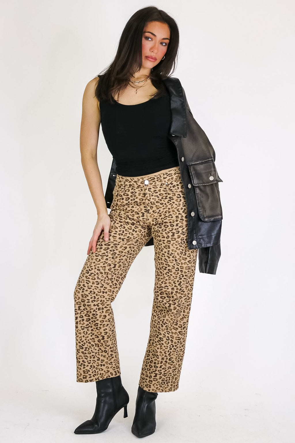 Wild Intent Animal Print Straight Leg Pants - Madison and Mallory