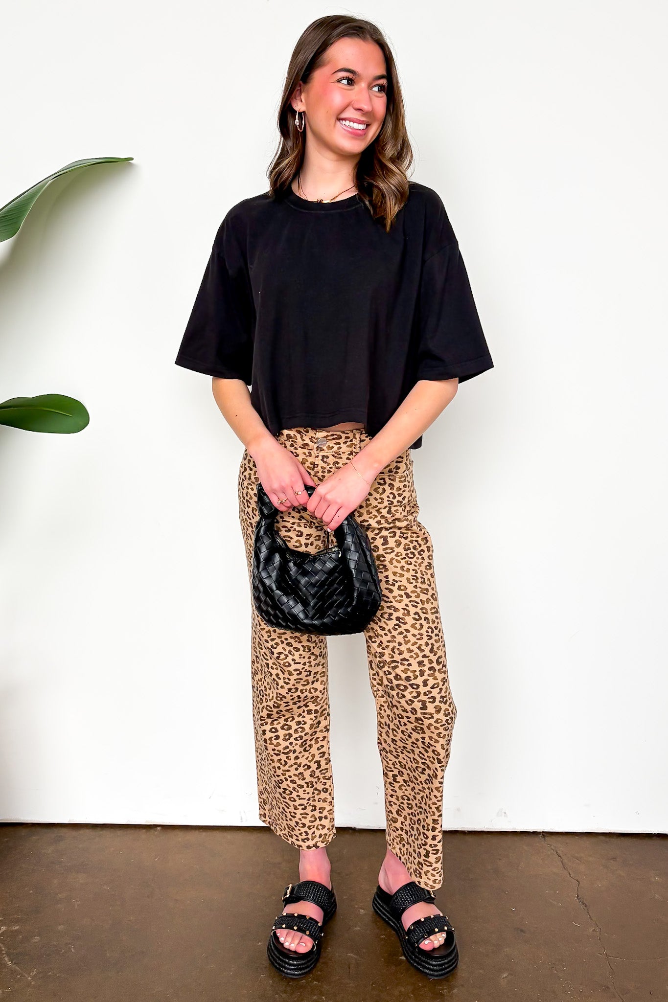 Wild Intent Animal Print Straight Leg Pants