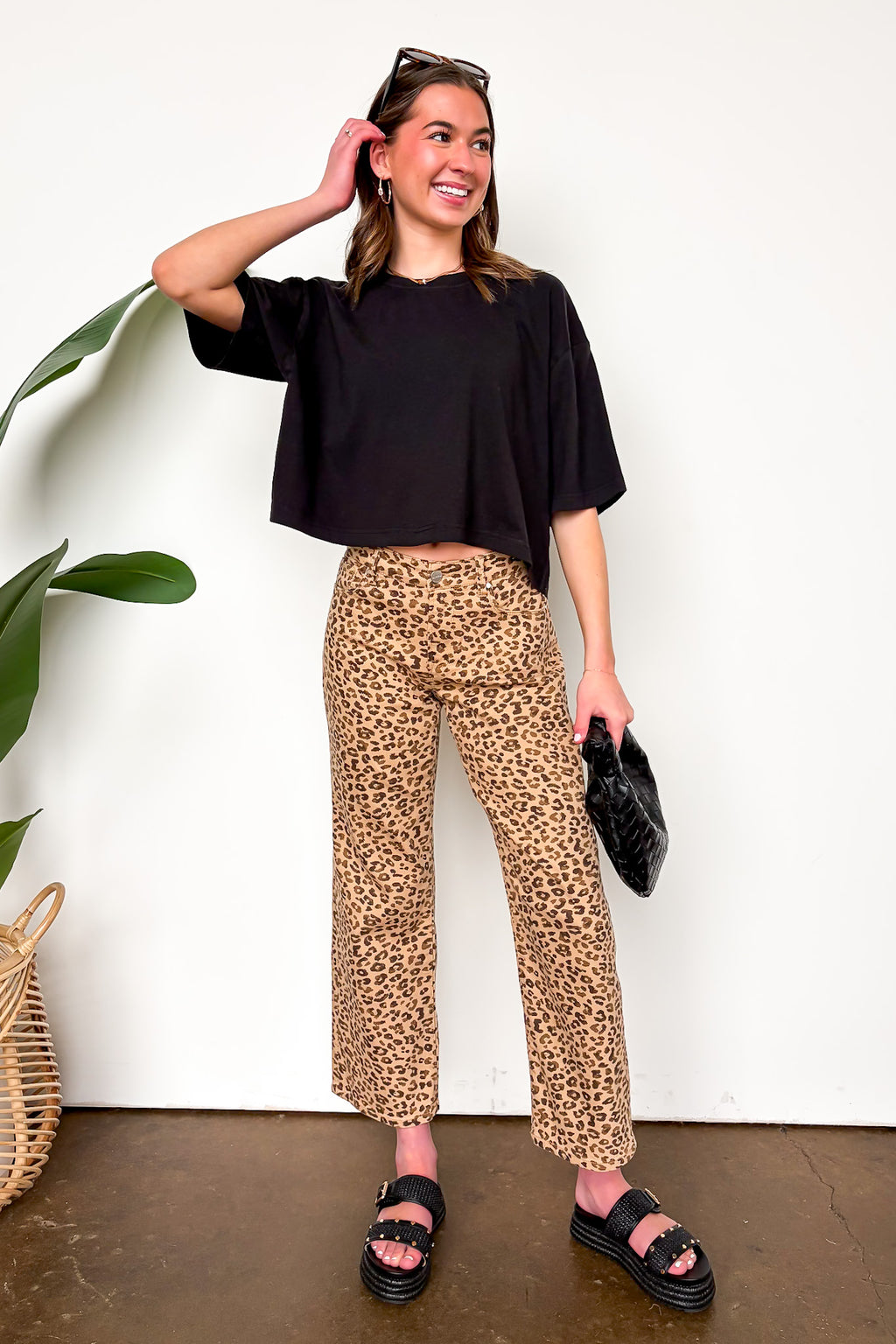 Wild Intent Animal Print Straight Leg Pants - Madison and Mallory