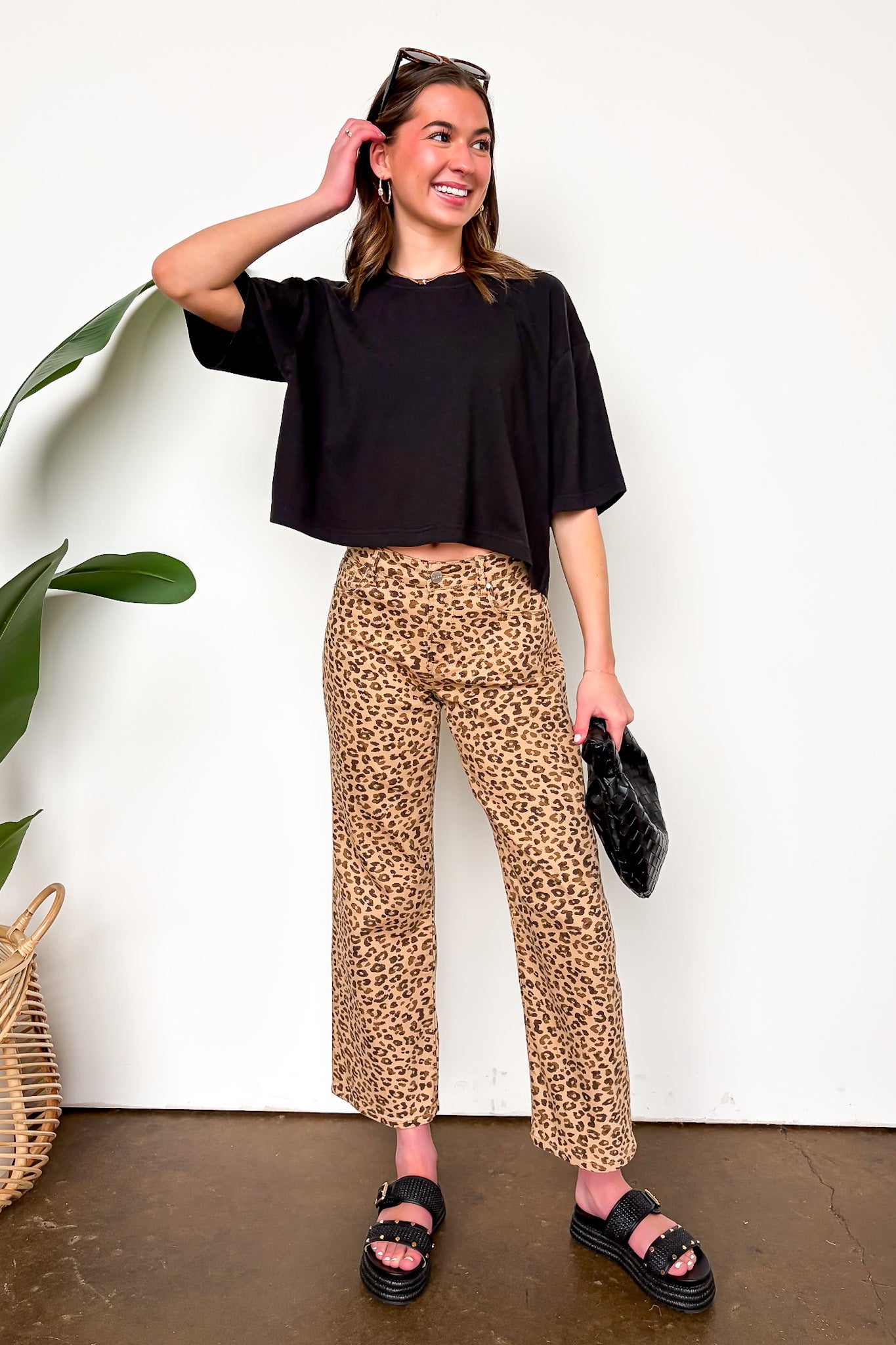 Wild Intent Animal Print Straight Leg Pants