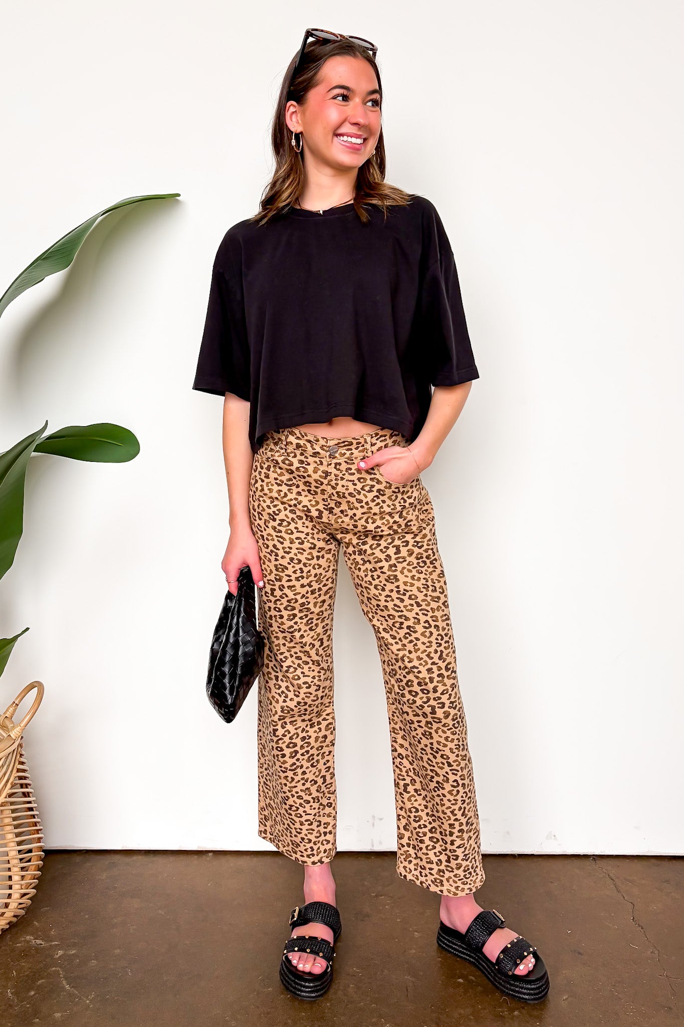 Wild Intent Animal Print Straight Leg Pants