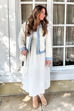 Wildflower Wash Floral Quilted Denim Jacket - FINAL SALE - Madison and Mallory