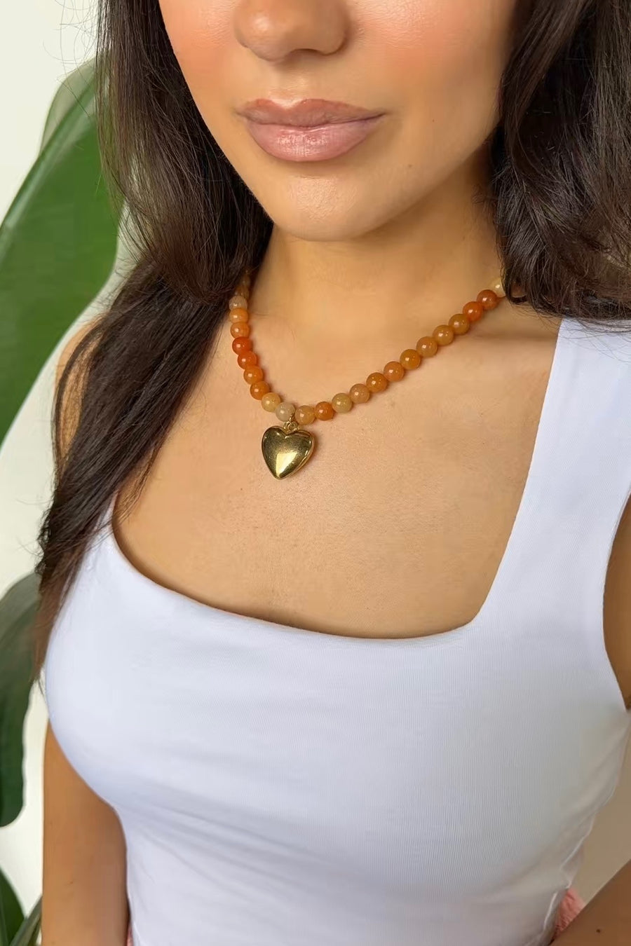 Wildstone Heart Beaded Necklace - Madison and Mallory