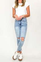 Willa High Rise Distressed Relaxed Straight Jeans - Madison and Mallory