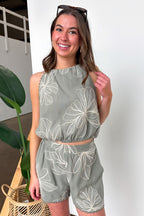 Willow Bloom Floral Embroidered Halter Tie Top - Madison and Mallory