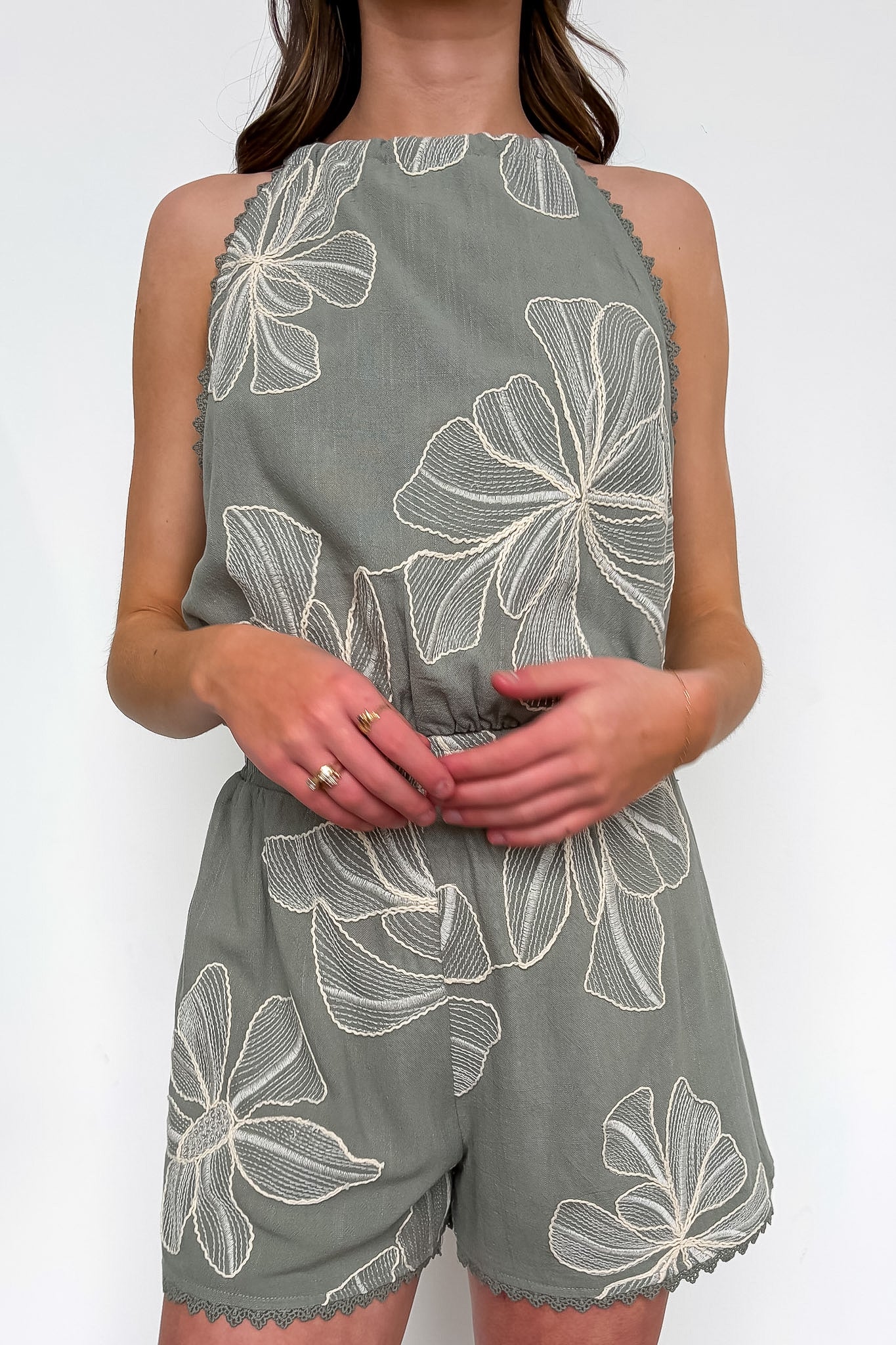 Willow Bloom Floral Embroidered Shorts