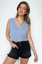 Willow Waffle Knit Button Down Tank Top - FINAL SALE - Madison and Mallory