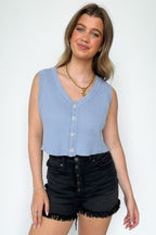 Willow Waffle Knit Button Down Tank Top - FINAL SALE - Madison and Mallory