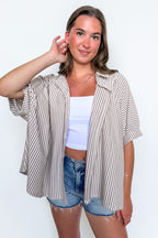 Willow Striped Oversized Top - Madison and Mallory
