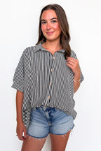 Willow Striped Oversized Top - Madison and Mallory