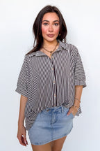 Willow Striped Oversized Top - Madison and Mallory