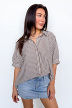 Willow Striped Oversized Top - Madison and Mallory
