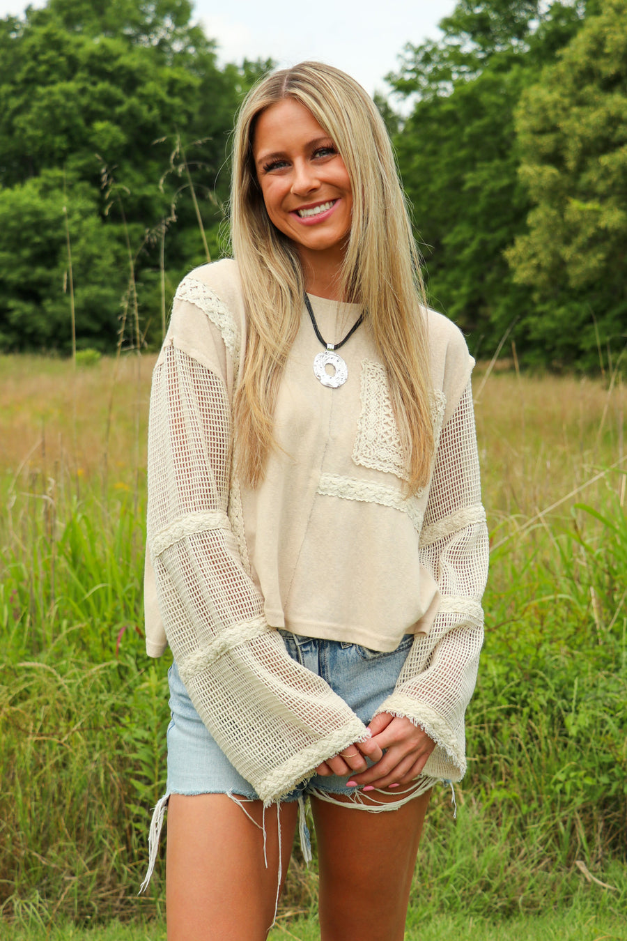 Willow Wind Crochet Detail Top
