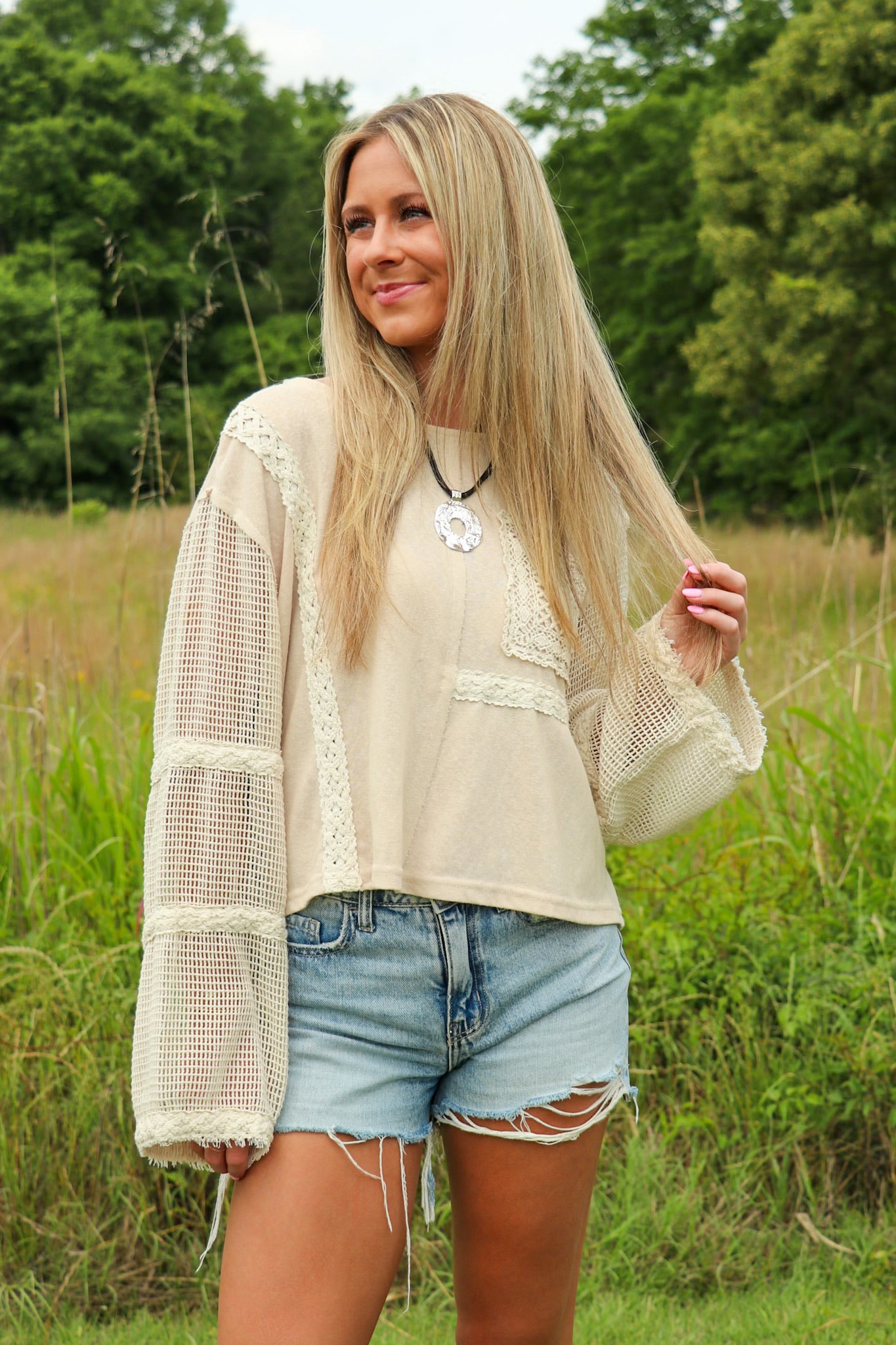 Willow Wind Crochet Detail Top - Madison and Mallory