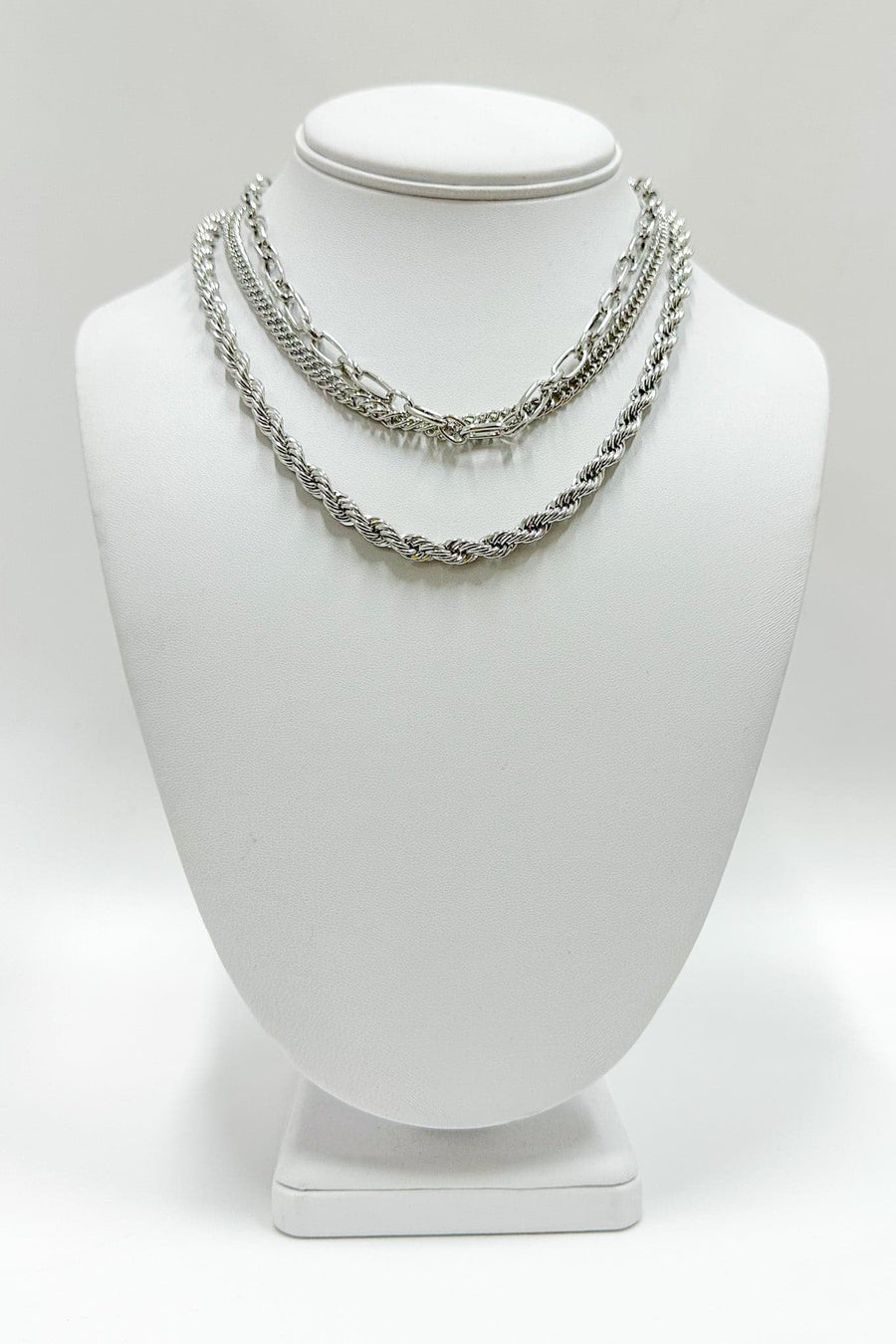 Silver Wound Up Chain Layered Necklace - Madison and Mallory