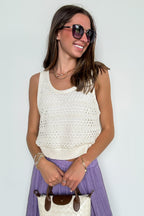 Woven Ease Crochet Knit Sleeveless Top - FINAL SALE - Madison and Mallory