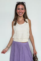 Woven Ease Crochet Knit Sleeveless Top - FINAL SALE - Madison and Mallory