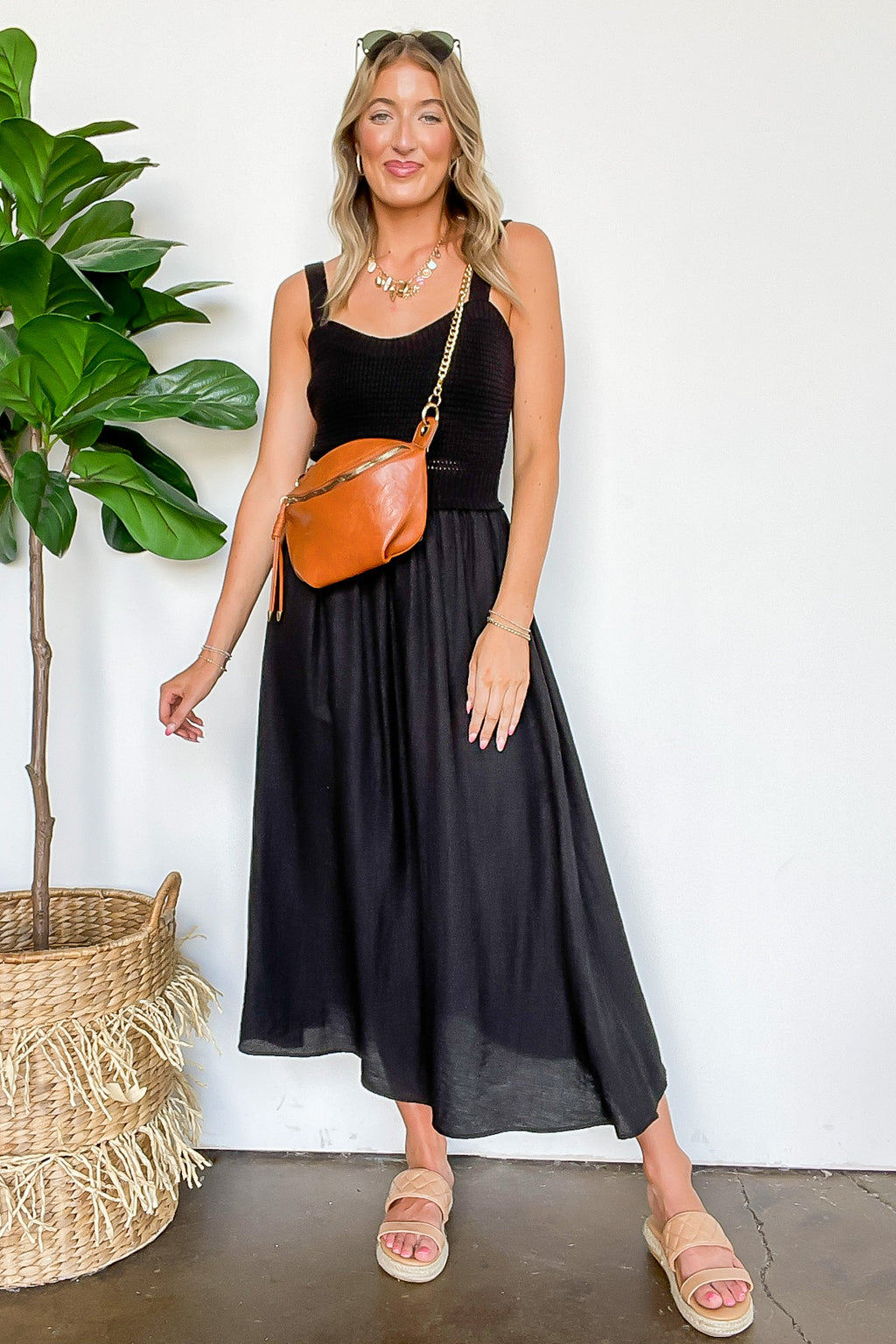 Woven Whisper Sweater Knit Top Midi Dress - FINAL SALE - Madison and Mallory