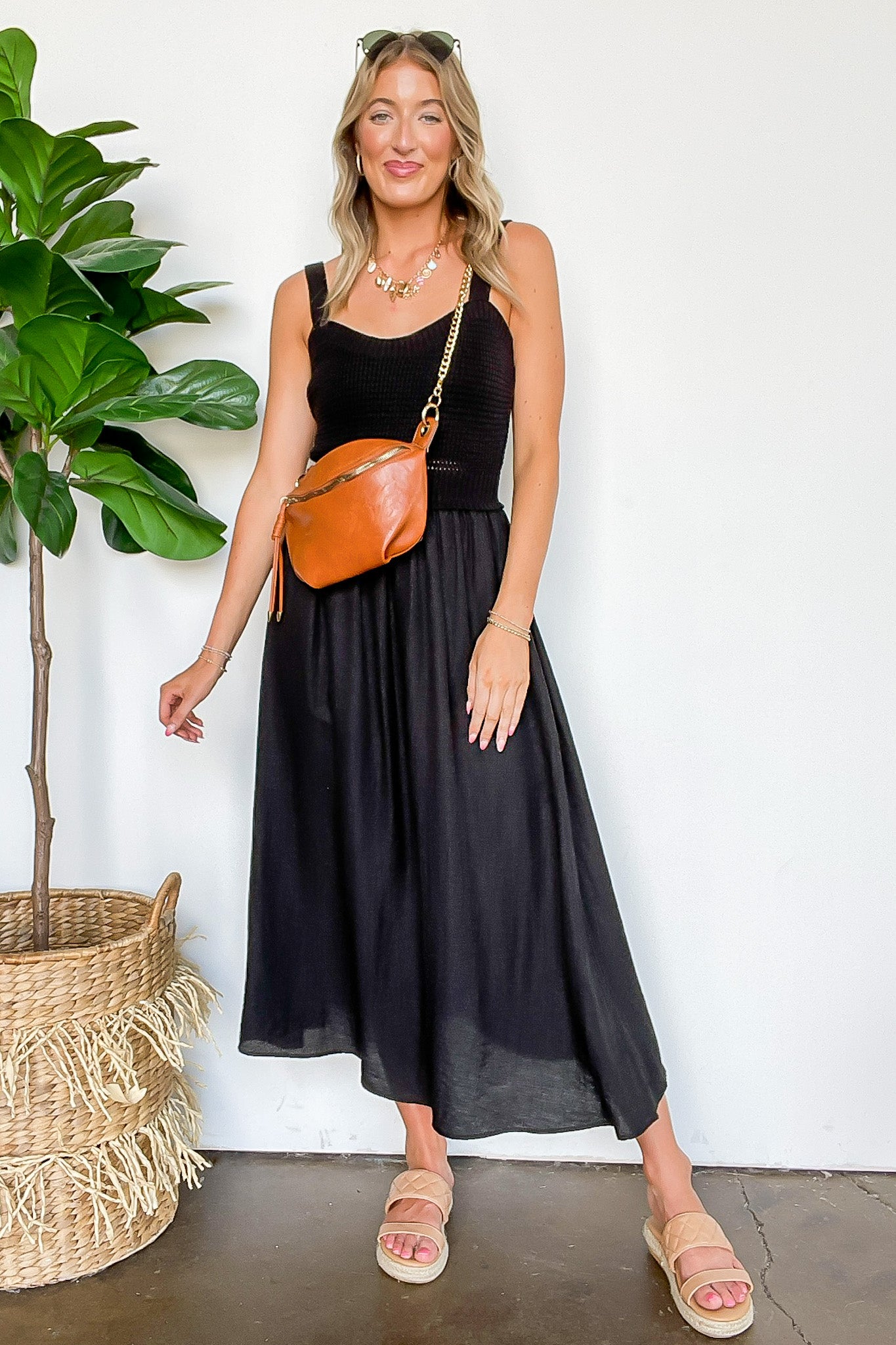 Woven Whisper Sweater Knit Top Midi Dress - FINAL SALE - Madison and Mallory