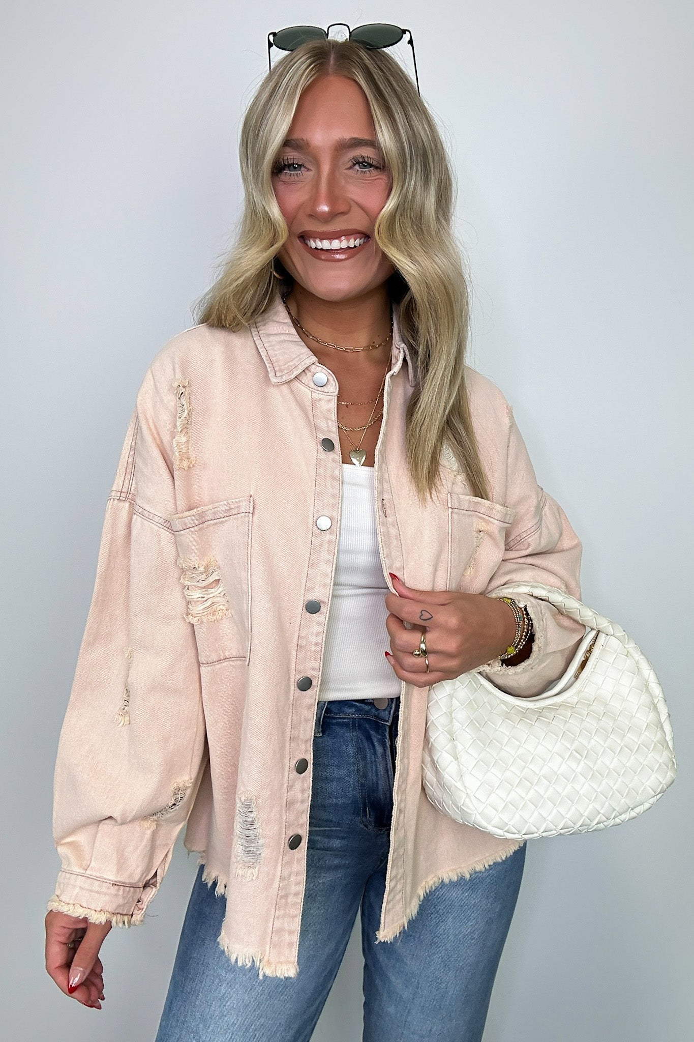  Wynn Oversized Distressed Denim Jacket - Madison and Mallory