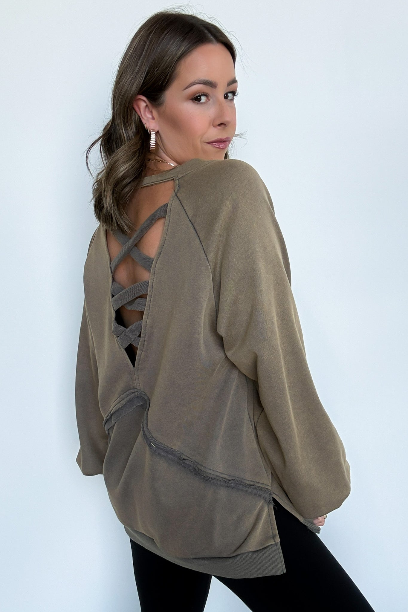  Zadie Cross Back Vintage Wash Pullover - Madison and Mallory