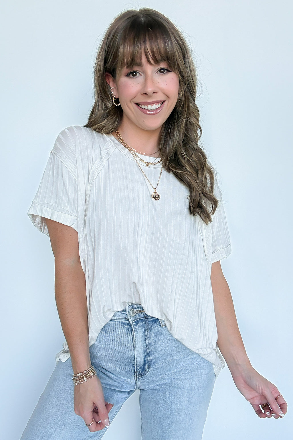 Sand Beige / SM Zandrah Ribbed Raglan Knit Top - Madison and Mallory