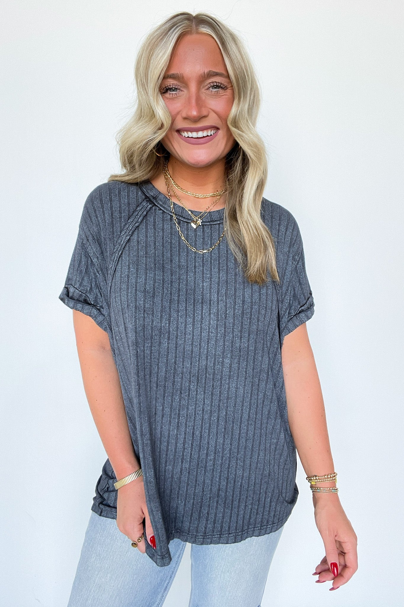  Zandrah Ribbed Raglan Knit Top - BACK IN STOCK - Madison and Mallory