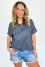 Zandrah Ribbed Raglan Knit Top