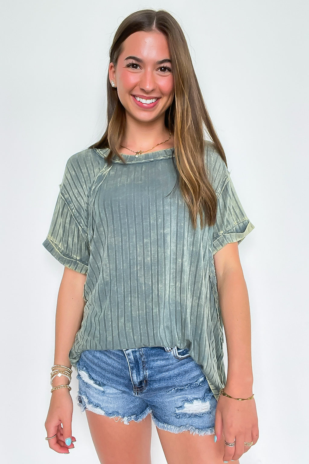 Ash Jade / SM Zandrah Ribbed Raglan Knit Top - Madison and Mallory