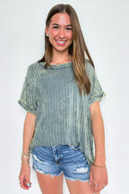 Ash Jade / SM Zandrah Ribbed Raglan Knit Top - Madison and Mallory